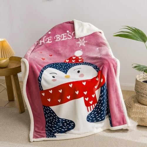 1Pcs Thick Double Layers Brushed Baby Blanket For Sleeping Brand Cute Pattern Infant Swaddle Stroller Wrap Soft Bedding Blankets