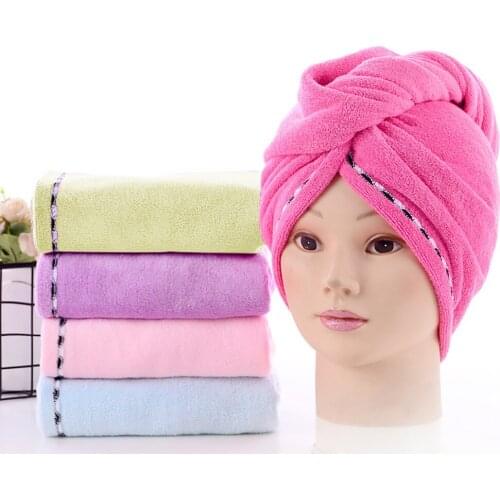 Microfibre After Shower Hair Drying Wrap Womens Girls LadyS Towel Quick Dry Hair Hat Cap Turban Head Wrap Bathing Tools 4 Pcs