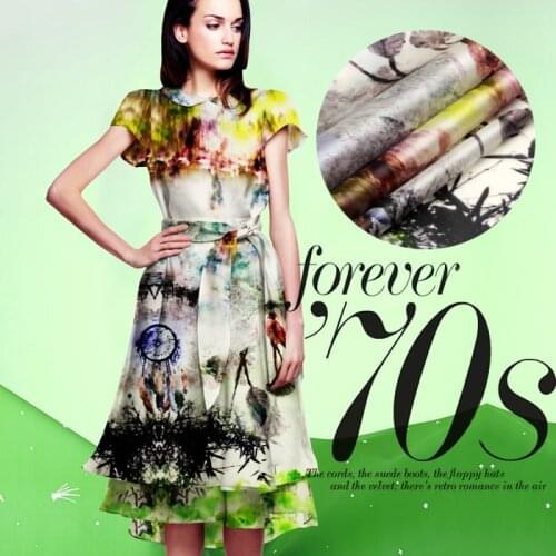 135*110cm 14mm print silk organza fabric for dress shirt clothes diy patchwork material