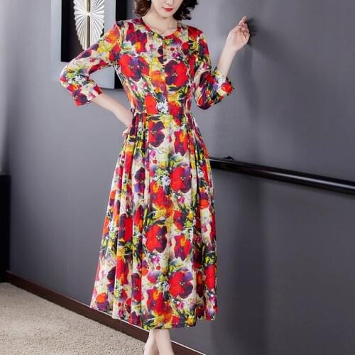 ZUOMAN Silk Dress Womens Autumn Clothing 2020 New Ladies High-End Temperament Retro Elegant Fashion Loose Vestidos