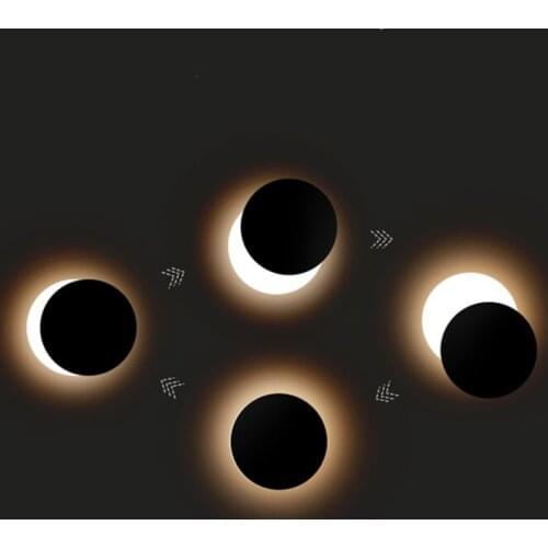 Modern Led Wall Lamp Creative Solar Eclipse Wall Light For Living Room Bathroom Nordic Home Decor Bedroom Bedside Light Fixtures