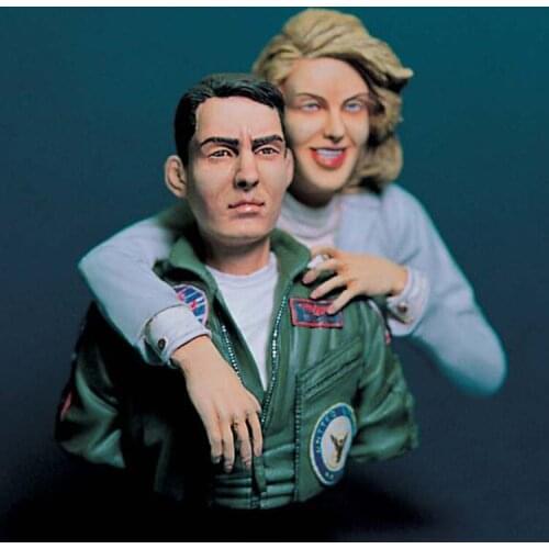 1/9 TOP GUN PILOT & GIRL, Military theme, WWII, Resin Model Bust GK, Unassembled and unpainted kit