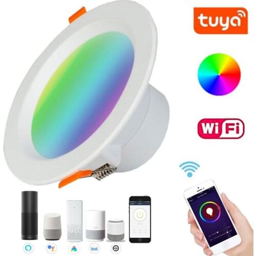 Tuya Wifi Smart LED Light Downlight Spotlight Embedded Remote Control Home Round Ceiling Light Dimmable Lamp Indoor Decoration