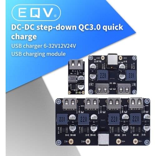 USB QC3.0 QC2.0 DC-DC Buck Converter Charging Step Down Module 6-32V 9V 12V 24V to Fast Quick Charger Circuit Board 3V 5V 12V