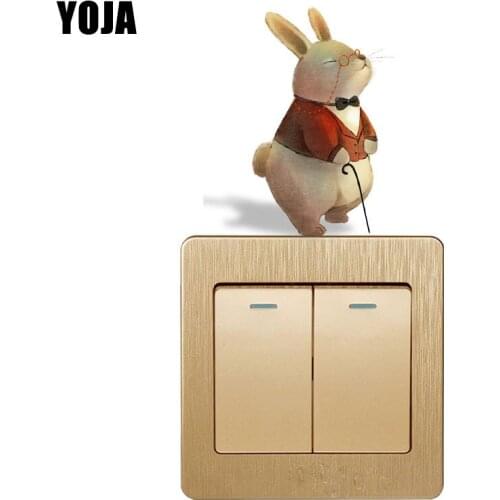 YOJA Animal-themed Rabbit Switch Wall Sticker Personalized Living Room Bedroom Decor 8SS0979