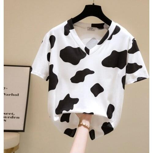 Short-Sleeved V-Neck Plus Size Spring Autumn Summer Vintage Clothes For Women Oversized T-Shirt Tops Blouses Vetement Femme 2021