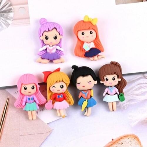 10pcs Cartoon princess Resin Kids Food Toys DIY Craft Supplies Basteln Phone Shell Decor Accessories Figurines