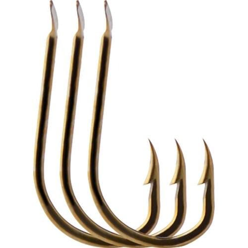 100PCS/Lot 1-10# High Carbon Steel Crooked Barbed Flat Fishhook Golden Flat Pond Carp Fishing Hooks Set Accessories Tool Tackle