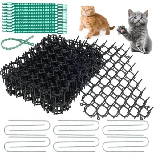 12Pcs 15.5CM*20CM Garden Prickle Strip Dig Stop Cat Repellent Deterrent Mat Spike Portable Anti-Cat Dog Outdoor Garden Supplies