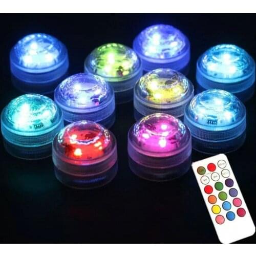 20pcs/lot 3Smds tea light remote controlled Floralytes submersible Candle lamp w/controller wedding party vase decor-Multicolor