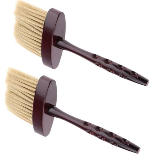2x Professional Salon Barber Hair Cutting Style Neck Duster Dust Cleaning Brush, Size 25x10.5 cm