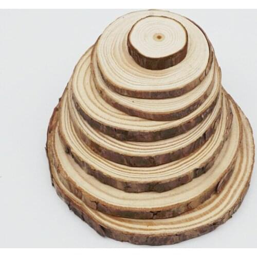 30-40mm 40-50mm 50-60mm 60-70mm 70-80mm 80-100mm Natural Pine Wood Chips Beads Round Wood DIY Painting and Photographic Material