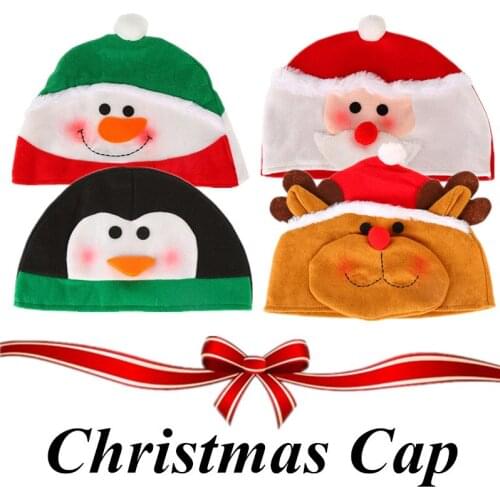 4Styles Christmas Decoration Gift accessories Party Hat Santa Claus Snowman Elk Christmas Cap