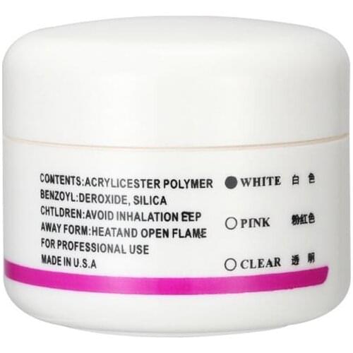 8g Acrylic Powder For Nails Nail Tips Nail Glitter Builder Clear Pink White Carving Crystal Polymer Powder Manicure Salon Tools