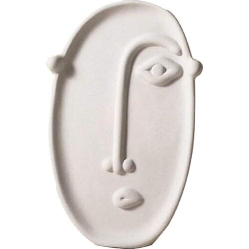 9 Inch Tall Ceramic Modern Arts Face Vase Abstraction Head Flowers Vase Decoration for Living Room Office Home Table