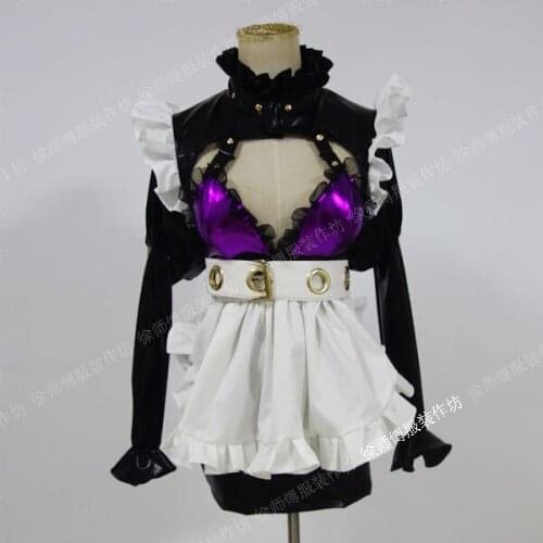[Customize] Anime Fate/EXTRA CCC FGO Byibyi BB Cosplay Costume Black-Coat Girl Maid Dress Halloween Suit For Women