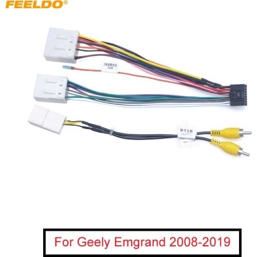 FEELDO Car 16pin Audio Radio Wiring Harness For Geely Emgrand Aftermarket Stereo Installation Wire Adapter