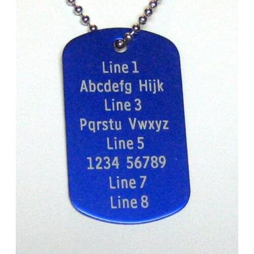 Blue color dog tag cheap Aluminum dog tag carve words low price dog tag