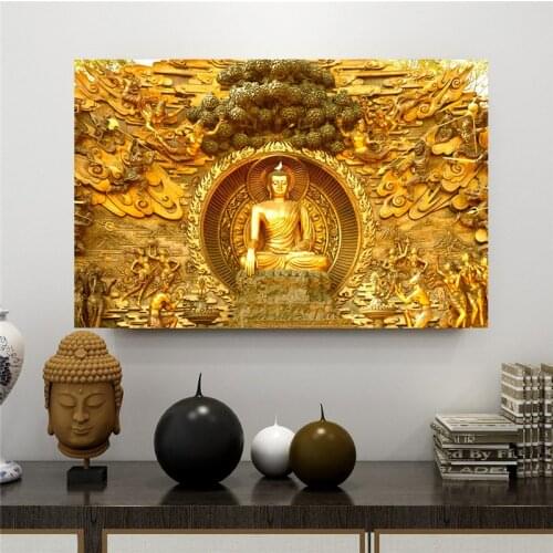 Buddhism Wall Art Canvas Painting Posters and Prints Religion Decoration Lord Buddha Pictures for Living Room Home Decor