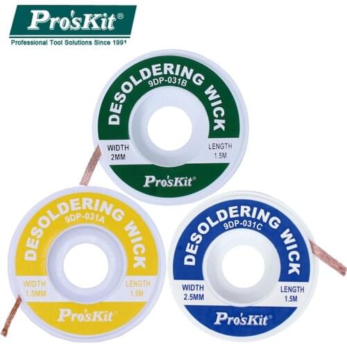 ProsKit 9DP-031B BGA Suction Tin Line Desoldering Wick Solder Remover Wire For PCB IC Motherboard Reballing Tool