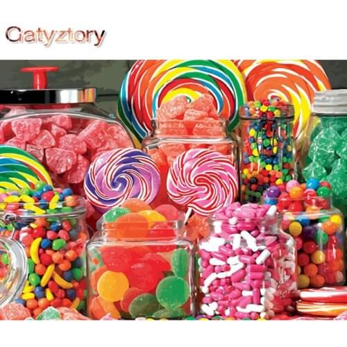 GATYZTORY Candy DIY Painting By Numbers Modern Wall Art Picture Coloring By Numbers Unique Gift Landscape Paint By Numbers For H