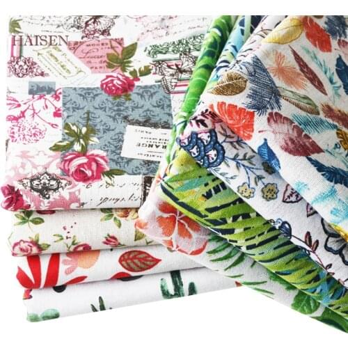 Printed Cotton Linen Fabric Flower Series Burlap For DIY Quilting&Sewing Sofa Table Cloth Curtain Bag Cushion Material 50X150cm