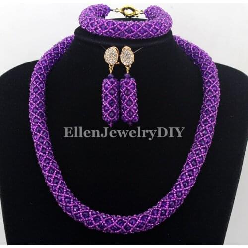 Nigerian wedding beads African beaded necklace jewelry sets india dubai bridal jewelry sets W12749