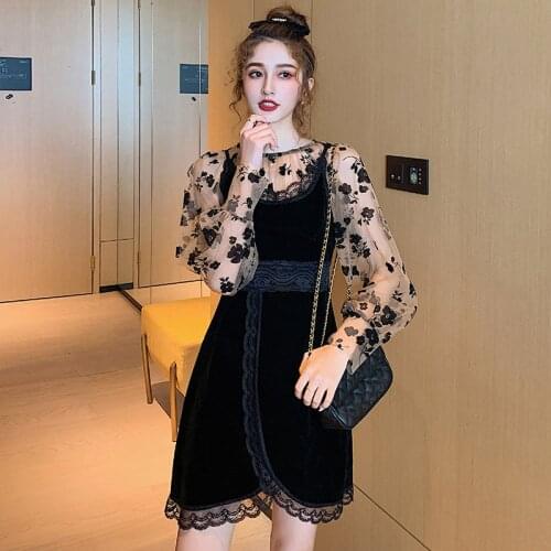New arrival comfortable fashion 2 pieces women sets print perspective sexy shirt and mini a-line dress temperamental women sets