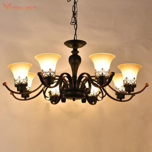 Modern luxury chandeliers large Black Chandelier For Dining Bedroom Hotel Room Hanging Light Fixture AC110-240V