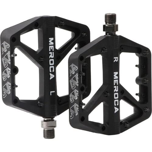 MEROCA Ultralight Flat MTB Bicycle Bike Pedals Nylon Bikes Pedal Mountain Bike Platform Pedals Cycling Riding Pedals