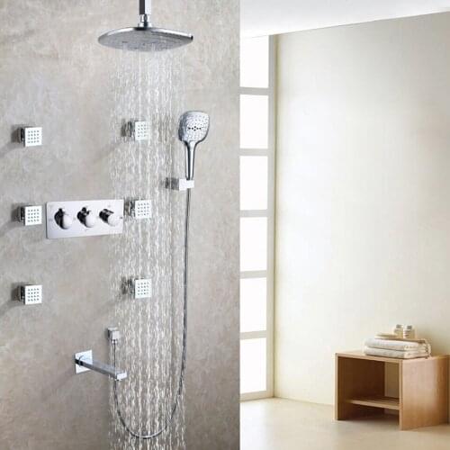 Bathroom Shower Faucet Set Chrome Rain Shower Head Bathroom Products Accessories Bath & Shower Hot And Cold Water Mixer Tap
