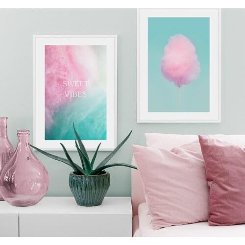 Pink Marshmallow Wall Art Paper Painting Nordic Posters And Prints Wall Pictures For Living Room Decor