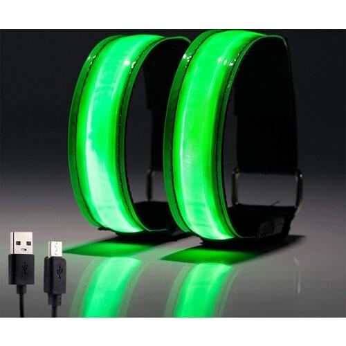 Runner Walker Running Night Light Rechargeable LED Hand Strap 2pc+1pc USB Line Outdoor Sport Charge Hand Strap Light Torch