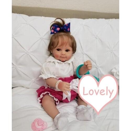 50CM Lifelike Reborn Baby Girl Sweet Smile Face Baby Handmade Doll Real Soft Touch Cuddly Baby Birthday Gift Xmas Gift