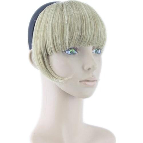 Soowee 8 Colors Hair Bangs with Clip Blonde Black Synthetic Hairpieces High Temperature Fiber Hair Fringe