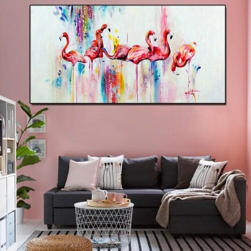 Nordic Modern Art Color Graffiti Flamingo Canvas Painting Poster and Prints Wall Pictures for Childrens Room Decoration