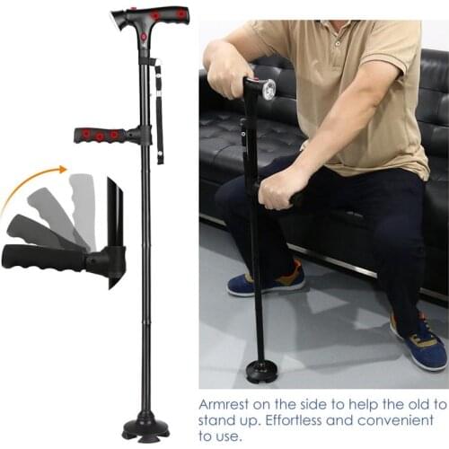 Collapsible Telescopic Folding Cane Elder Cane LED Walking Trusty Sticks Great Gifts for Mothers the Elder Fathers(No Battery)