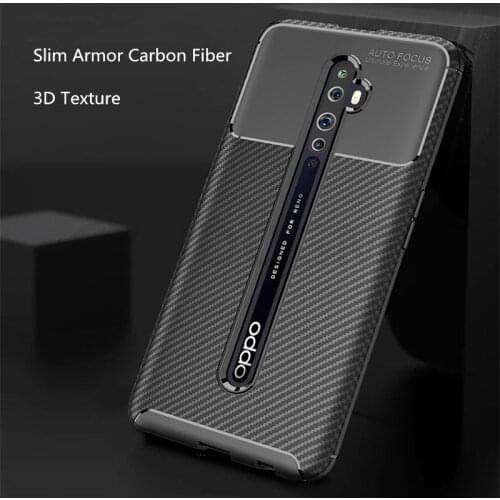 50pcs/lot Slim Carbon Fiber Texture Soft Back Phone Case For OPPO Find X2 Pro Realme 6 X50 Pro A8 A91 A31 F15 Reno 3 Pro