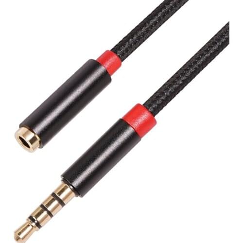 3.5mm Jack AUX O Male to Female Extension Cable with Microphone Stereo 3.5 o Adapter for PC Headset (1M)