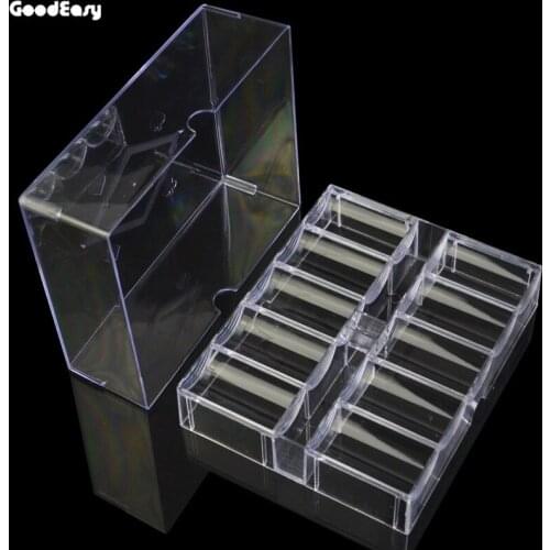 High Quality 100/200PCS Acrylic Poker Chip Tray/Box Transparent Chips Box With Cover Casino Game