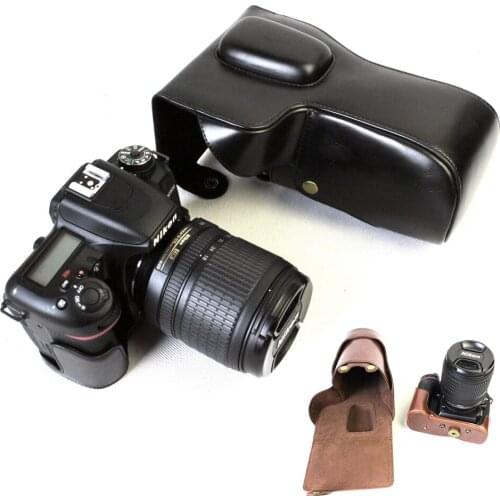 High Quality PU Leather Camera Bag case Cover Lens Pouch for Nikon D7500 With 18-150mm Lens With Shoulder Strap
