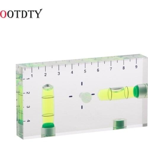OOTDTY High Precision Transparent Two Direction Magnetic Level Bubble Mini Spirit Level