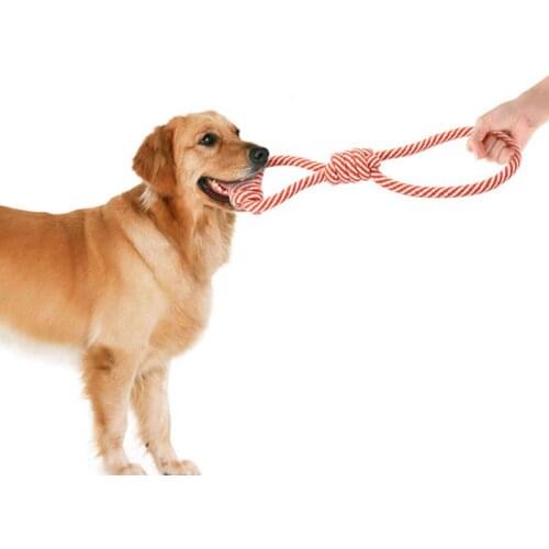 Pets Dogs Pet Supplies Pet Dog Puppy Cotton Rope Chew Knot Toy Durable Braided Toys for Dogs with Handle