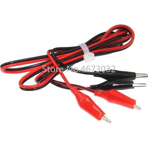10Pcs 1meter Double Red and Black Clips Crocodile Cable Alligator Jumper Wire Test Leads