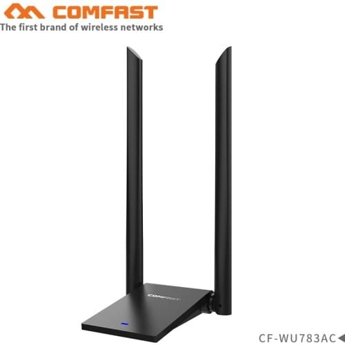 1900Mbps 802.11 b/g/n/ac USB3.0 Wireless WiFi Adapter 2x6dBi WiFi Antenna for Windows 7/8/10 RTL8814AU AC Gigabit Dongle Adaptor