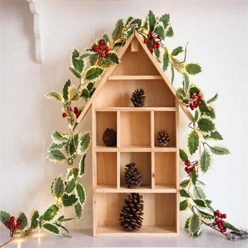 2pcs 20LED Christmas Light Hanging Pendant Light String Red Fruit Rattan Decorative Light Wedding Party Window Home Decoration