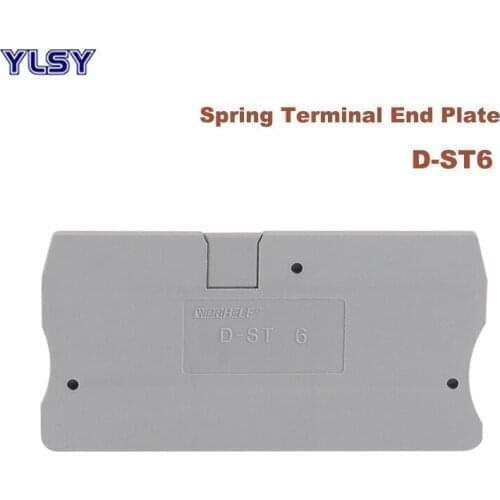 50Pcs D-ST6 Terminal Plate Spring Terminals Block ST-6 End Stopper Universal Bornier Baffle Side Sealing Spacer Cover