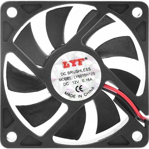 60 X 60 X 12mm Low Noise CPU Heat Sink Cooler 2 Pins 12V DC Cooling Fan Computer PC Case CPU Cooler Case Fan 4900-6050 RPM