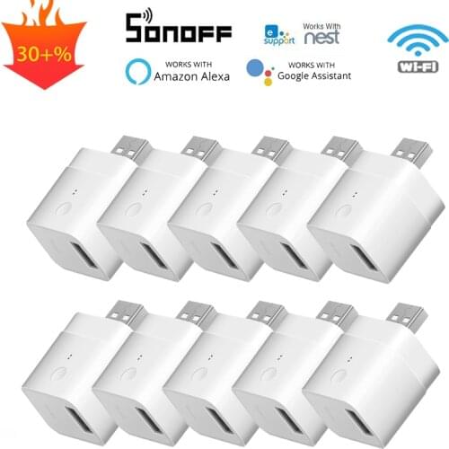 30PCS SONOFF Micro 5V Wifi Smart USB Adaptor,Support eWelink APP Wireless Remote Control,Alexa Google Home Voice,Automation