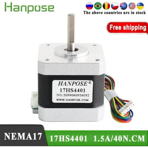Free Shipping 40MM Height 4-lead non captive Nema17 Stepper Motor 42 motor 1.7A 17HS4401 for 3D printer motor and CNC XYZ